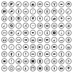100 karaoke icons set in simple style for any design vector illustration