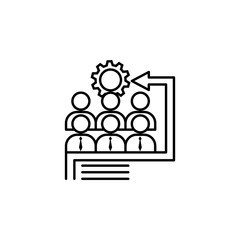 office, team, gear icon. Element of teamwork for mobile concept and web apps illustration. Thin line icon for website design and development, app development