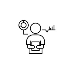 office, report, worker icon. Element of teamwork for mobile concept and web apps illustration. Thin line icon for website design and development, app development