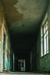 Abandoned military hospital corridor