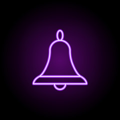 bell outline icon. Elements of religion in neon style icons. Simple icon for websites, web design, mobile app, info graphics