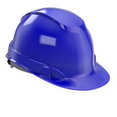 construction helmet blue on an isolated background. 3d illustration