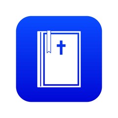 Bible icon digital blue for any design isolated on white vector illustration