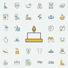 candle outline icon. spa icons universal set for web and mobile