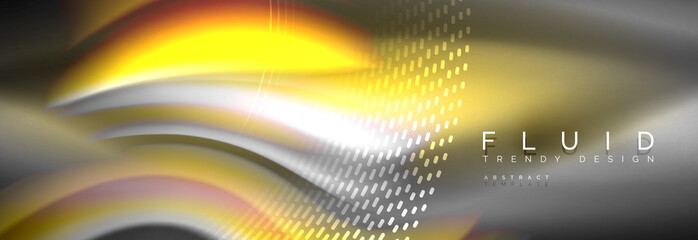 Fluid colors mixing glowing neon wave background, holographic texture