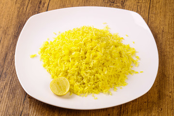 Yellow rice with lime
