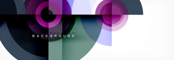 Round circles and triangles abstract background