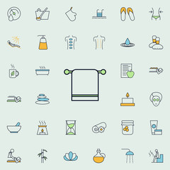 towel on a hanger outline icon. spa icons universal set for web and mobile