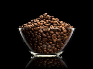 Coffee beans in glassware