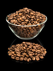 Coffee beans in glassware