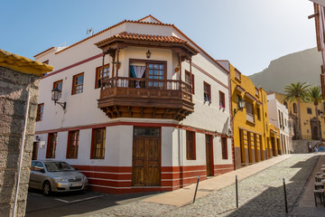 Streets and architecture of traditional spanish coastal town.