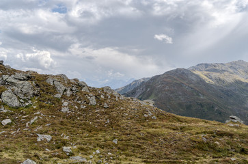 Trekking in Alps summer vacation