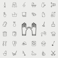 rubber gloves icon. Cleaning icons universal set for web and mobile