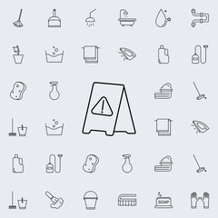outdoor sign attention icon. Cleaning icons universal set for web and mobile