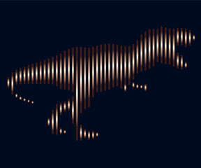 The linear illustration of a dinosaur. Logo
