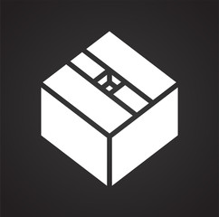 Box icon on black background for graphic and web design, Modern simple vector sign. Internet concept. Trendy symbol for website design web button or mobile app