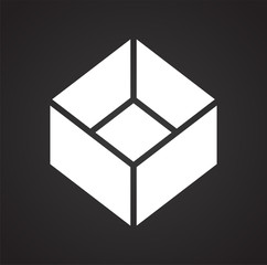 Box icon on black background for graphic and web design, Modern simple vector sign. Internet concept. Trendy symbol for website design web button or mobile app