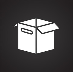 Box icon on black background for graphic and web design, Modern simple vector sign. Internet concept. Trendy symbol for website design web button or mobile app