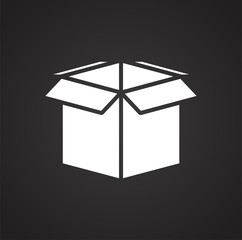 Box icon on black background for graphic and web design, Modern simple vector sign. Internet concept. Trendy symbol for website design web button or mobile app