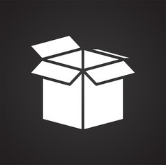 Box icon on black background for graphic and web design, Modern simple vector sign. Internet concept. Trendy symbol for website design web button or mobile app