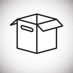 Box line icon on black background for graphic and web design, Modern simple vector sign. Internet concept. Trendy symbol for website design web button or mobile app