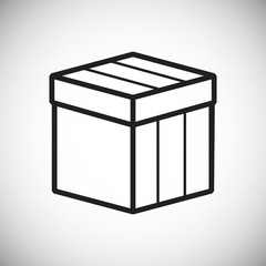 Box line icon on black background for graphic and web design, Modern simple vector sign. Internet concept. Trendy symbol for website design web button or mobile app