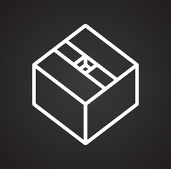 Box line icon on black background for graphic and web design, Modern simple vector sign. Internet concept. Trendy symbol for website design web button or mobile app