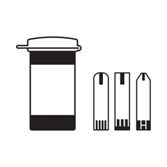 Glucose Test Strips. Bottle of Diabetes Indicator Strips