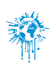 tropfen graffiti klecks spritzer erde musik kopfhörer planet party feiern dj club disko tanzen spaß freunde team crew logo design cool