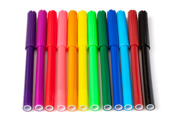 Color marker color pen set isolated on white background.