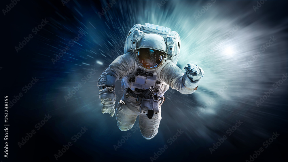 Wall mural astronaut in outer space. elements of this image furnished by nasa