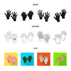 Isolated object of silhouette and safety logo. Set of silhouette and comfort stock symbol for web.