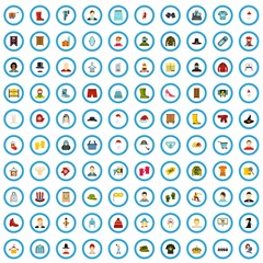 100 clothes icons set in flat style for any design vector illustration