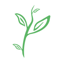 tea leaves icon logo vector illustration green on white background