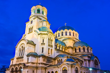 Fototapeta na wymiar The Aleksander Nevsky Orthodox Cathedral of Sofia, Bulgaria
