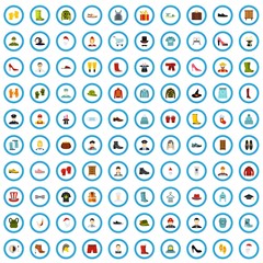 100 clothing icons set in flat style for any design vector illustration