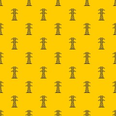 High voltage tower pattern seamless vector repeat geometric yellow for any design