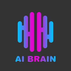 Artificial intelligence brain logo - vector AI technology concept symbol or design element. EPS 10