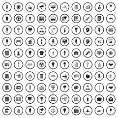 100 lamp icons set in simple style for any design vector illustration
