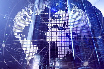 3D Earth as telecommunication and internet technology concept.