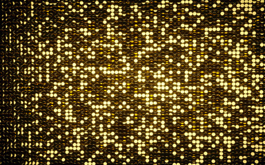 Gold and silver coins shiny mosaic background. Black background with gold lights background. Silver and gold. 3D. Premium quality video.