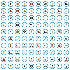 100 clothing school icons set in flat style for any design vector illustration