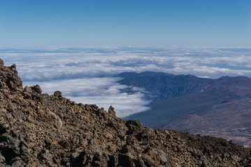 View from the Teide volcano peak in Tenerife