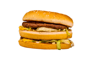 Fresh hamburger isolated on the white background