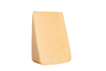 Big piece of cheese isolated on white background