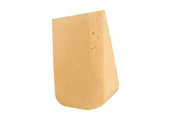Big piece of cheese isolated on white background