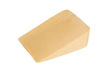 Big piece of cheese isolated on white background