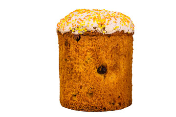 Ukrainian easter bread kulich isolated on a white background