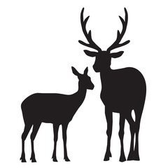 Deer vector silhouette illustration