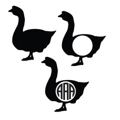 Goose silhouette vector illustration - add text or picture